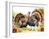 Elegant Thanksgiving Turkey Pair-Nicole DeCamp-Framed Art Print