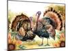 Elegant Thanksgiving Turkey Pair-Nicole DeCamp-Mounted Art Print