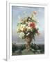 Elegant Vase of Flowers on a Ledge-Edouard Muller Rosenmuller-Framed Premium Giclee Print