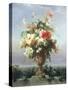 Elegant Vase of Flowers on a Ledge-Edouard Muller Rosenmuller-Stretched Canvas