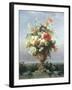 Elegant Vase of Flowers on a Ledge-Edouard Muller Rosenmuller-Framed Giclee Print