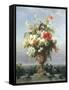 Elegant Vase of Flowers on a Ledge-Edouard Muller Rosenmuller-Framed Stretched Canvas