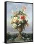 Elegant Vase of Flowers on a Ledge-Edouard Muller Rosenmuller-Framed Stretched Canvas