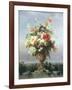 Elegant Vase of Flowers on a Ledge-Edouard Muller Rosenmuller-Framed Giclee Print