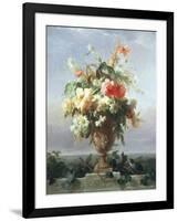 Elegant Vase of Flowers on a Ledge-Edouard Muller Rosenmuller-Framed Giclee Print