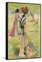 Elegant Woman Dressed According to Latest Belle-Epoque Fashion-null-Framed Stretched Canvas