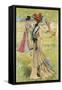 Elegant Woman Dressed According to Latest Belle-Epoque Fashion-null-Framed Stretched Canvas