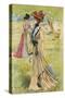 Elegant Woman Dressed According to Latest Belle-Epoque Fashion-null-Stretched Canvas
