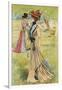 Elegant Woman Dressed According to Latest Belle-Epoque Fashion-null-Framed Giclee Print