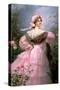 Elegant Woman in a Rose Garden-Felix Hippolyte-lucas-Stretched Canvas