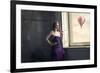 Elegant Woman Looks Hot Air Balloon-olly2-Framed Photographic Print