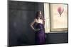 Elegant Woman Looks Hot Air Balloon-olly2-Mounted Photographic Print