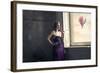 Elegant Woman Looks Hot Air Balloon-olly2-Framed Photographic Print