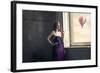 Elegant Woman Looks Hot Air Balloon-olly2-Framed Photographic Print