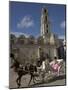 Elegant Woman Riding in Horse and Carriage, Plaza San Francisco De Asis, Havana, Cuba-Eitan Simanor-Mounted Photographic Print