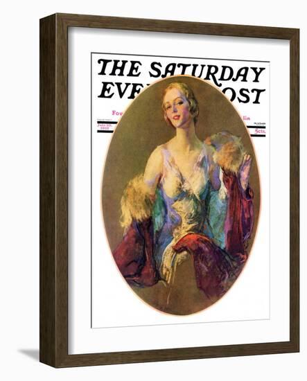 "Elegant Woman," Saturday Evening Post Cover, July 30, 1932-Guy Hoff-Framed Premium Giclee Print