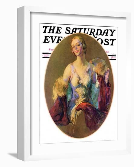 "Elegant Woman," Saturday Evening Post Cover, July 30, 1932-Guy Hoff-Framed Premium Giclee Print