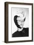 Elegant Woman Wearing an Interesting Hat with a Veil-null-Framed Photo