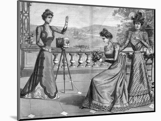 Elegant Women Photoing-null-Mounted Art Print