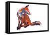 Elegant Youngster (red fox), 2021, (mixed media on paper)-Mark Adlington-Framed Stretched Canvas