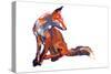 Elegant Youngster (red fox), 2021, (mixed media on paper)-Mark Adlington-Stretched Canvas