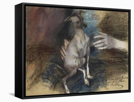 Elegante Au Chien-Giovanni Boldini-Framed Stretched Canvas