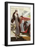 Elegantly Dressed Lady at the Motor Show, Olympia, London-null-Framed Art Print