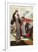 Elegantly Dressed Lady at the Motor Show, Olympia, London-null-Framed Art Print