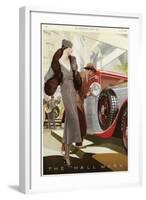 Elegantly Dressed Lady at the Motor Show, Olympia, London-null-Framed Art Print