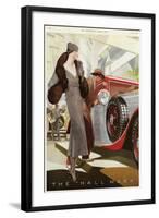 Elegantly Dressed Lady at the Motor Show, Olympia, London-null-Framed Art Print