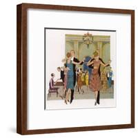 Elegantly Dressed People Dancing-null-Framed Art Print