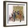 Elegantly Dressed People Dancing-null-Framed Art Print