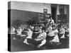 Elementary School Girls Learning Sewing-null-Stretched Canvas