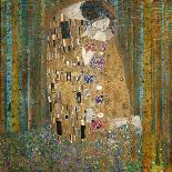 Collage Design with Painting Elements - The Kiss & Tannenwald (Pine Forest)-Elements of Gustav Klimt-Stretched Canvas