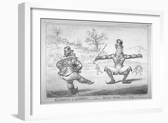 Elements of Skateing. Attitude! Attitude Is Every Thing!, 1805-James Gillray-Framed Giclee Print