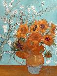 Collage Design with Painting Elements - Sunflowers & Almond Branches in Bloom-Elements of Vincent Van Gogh-Laminated Art Print