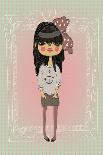 Cute Fashion Little Girl with Frame.-Elena Barenbaum-Art Print