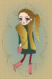 Cute Fashion Little Girl with Frame.-Elena Barenbaum-Art Print