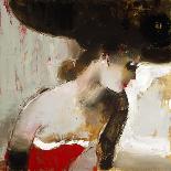 Lady in Red-Elena Ilku-Framed Stretched Canvas