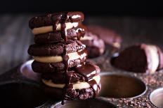 Chocolate Brownie Cookies with Peanut Butter Filling-Elena Veselova-Photographic Print