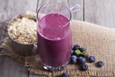 Smoothie with Blueberries and Oatmeal-Elena Veselova-Photographic Print