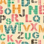 Seamless Pattern with Letters of the Alphabet-Elenapro-Art Print