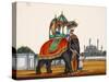 Elephant and a Mosque, from Thanjavur, India-null-Stretched Canvas
