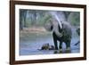 Elephant and Calf Cooling Off in River-Paul Souders-Framed Photographic Print