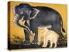 Elephant and Calf, Page from a Manuscript on Elephant Training-null-Stretched Canvas