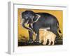 Elephant and Calf, Page from a Manuscript on Elephant Training-null-Framed Giclee Print