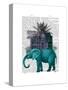 Elephant and Citadel-Fab Funky-Stretched Canvas