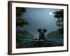 Elephant and Dog Meditate at Summer Night-Mike_Kiev-Framed Photographic Print