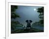 Elephant and Dog Meditate at Summer Night-Mike_Kiev-Framed Photographic Print