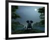 Elephant and Dog Meditate at Summer Night-Mike_Kiev-Framed Photographic Print